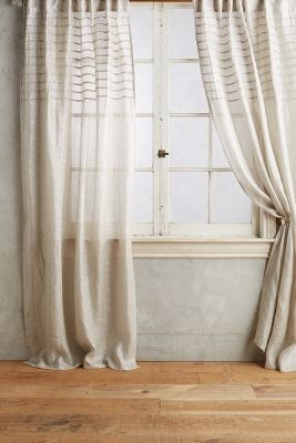 Glinting Pintuck Curtain, Silver, 50"W x 63"L - Image 0