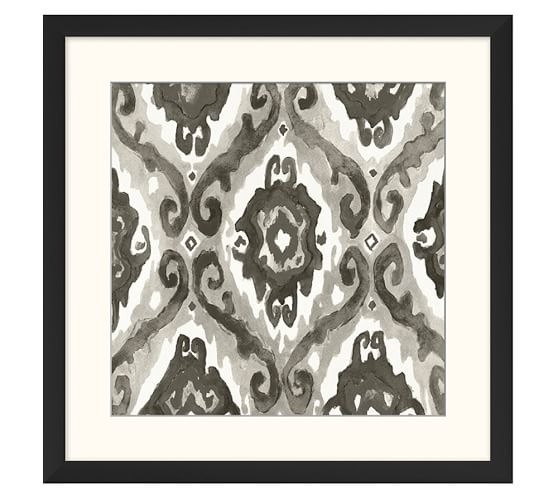 GRAY IKAT PRINTS -  ECLECTIC - 21" - GRAY - FRAMED - Image 0