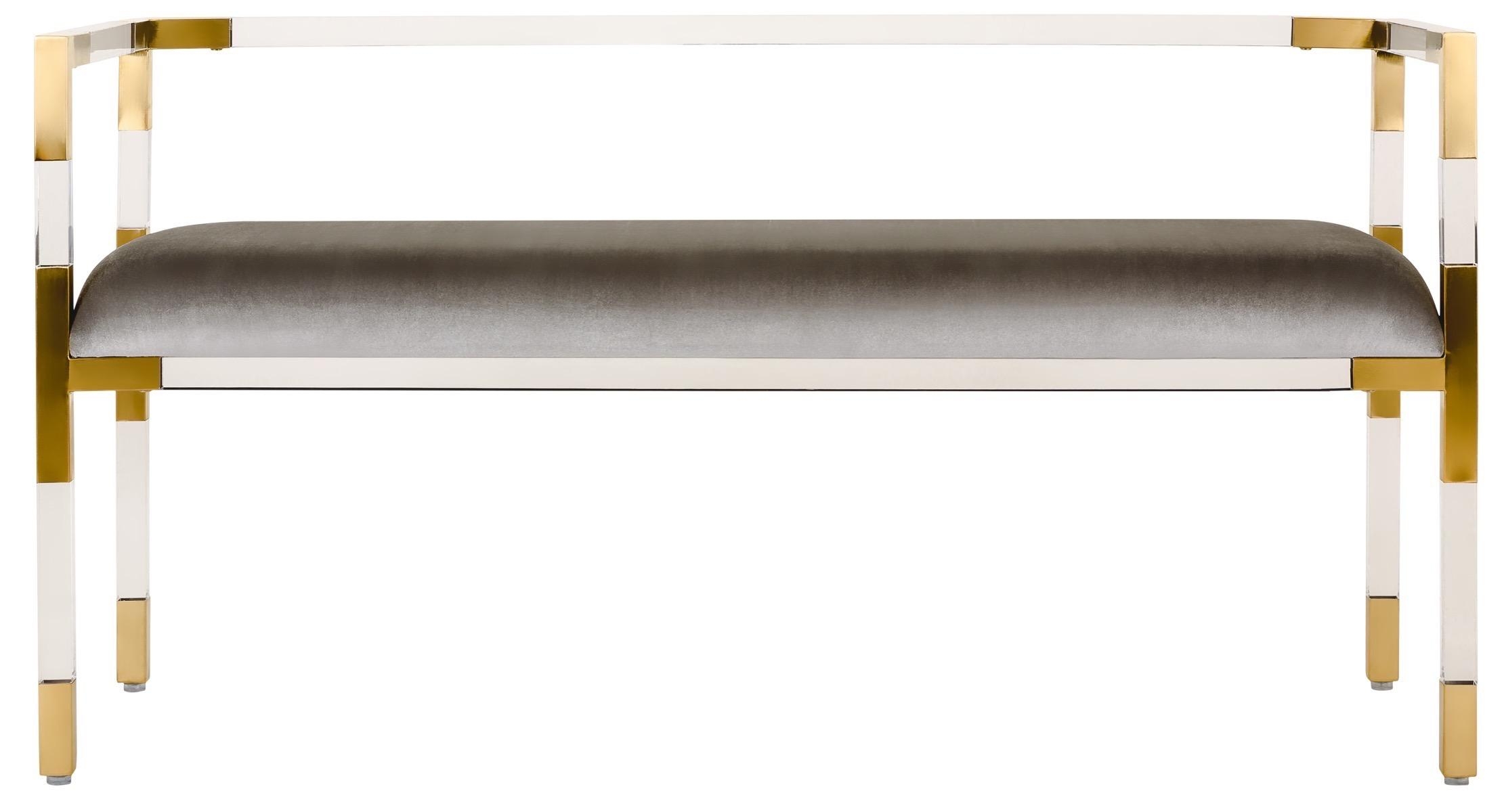 Anastasia Acrylic Bench - Grey - Arlo Home - Image 0