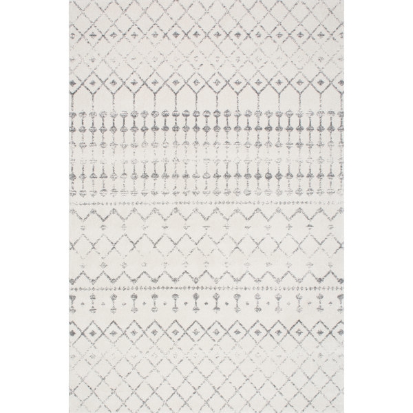 nuLOOM Geometric Moroccan Beads Grey Rug (4' x 6') - Image 0