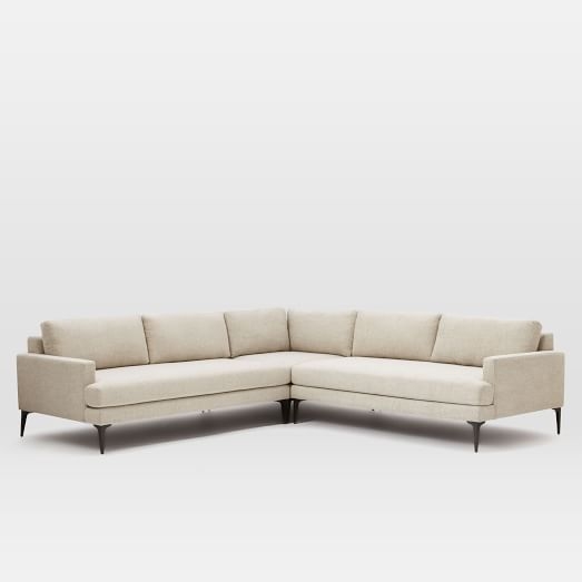 Andes L-Shaped Sectional - Stone (Twill) - Image 0