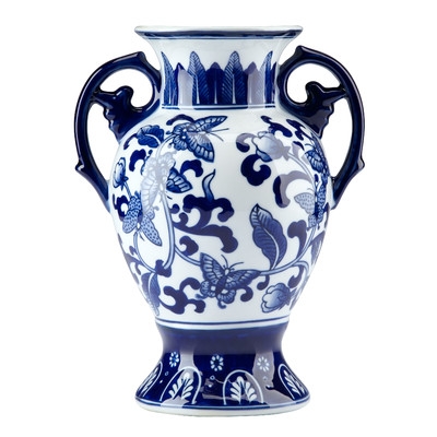 Blue & White Vining Wall Vase - Image 0