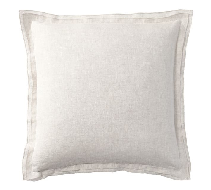 BELGIAN FLAX LINEN FLANGE PILLOW COVER - 18" sq - Insert sold separately - Image 0