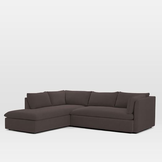 Left Terminal Chaise 2-Piece Sectional - Basketweave, Iron - Image 0