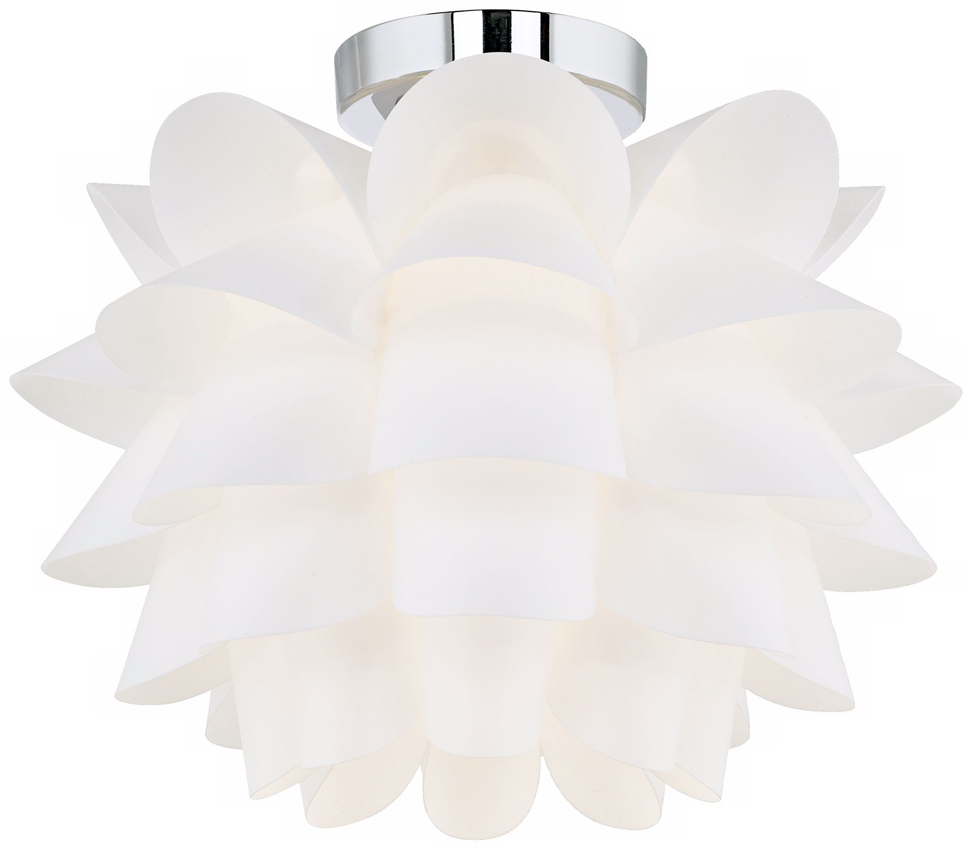 Possini Euro Design White Flower 15 3/4" Wide Ceiling Light - Image 0