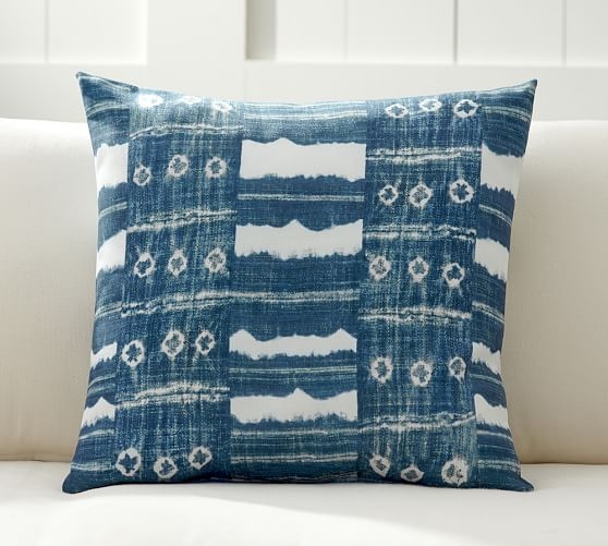 Zuma Stripe Indoor/Outdoor Pillow - BLUE- 22x22, With Insert - Image 0