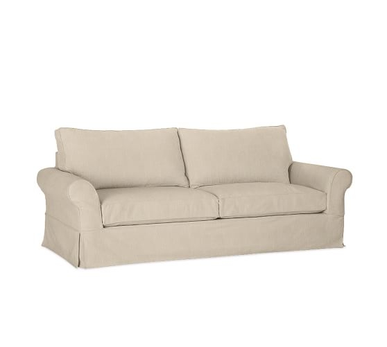 PB Comfort Roll Arm Slipcovered Sofa - Performance Tweed, Desert - Image 0