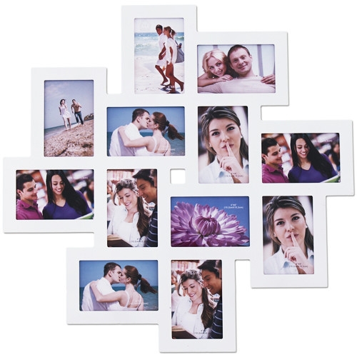 12 Opening Wood Photo Collage Wall Hanging Picture Frame - Image 0