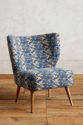 Linen Wave Print Chair - Image 0