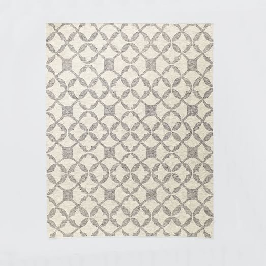 Tile Wool Kilim Rug - Platinum 8x10 - Image 0