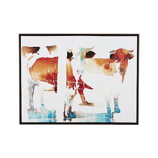 French Cow Print-50"Wx2.25"Dx38"H-Framed - Image 0