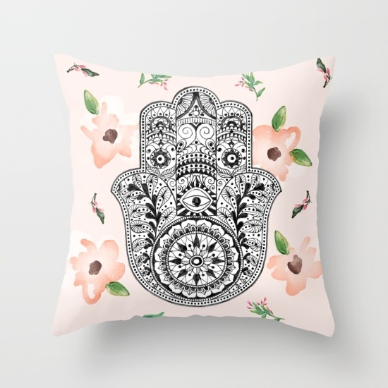 Floral Protection Indoor Pillow - 18" x 18" - Down Insert - Image 0