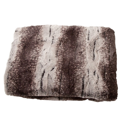 Luxury Striped Mink Faux Fur Polyester Throw Blanket - Image 0