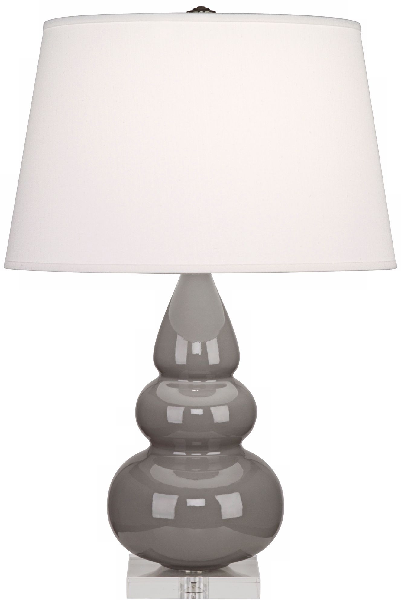 Robert Abbey Taupe Triple Gourd Ceramic Table Lamp - Image 0