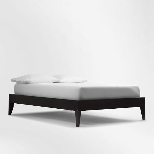 Narrow-Leg Wood Bed Frame - Chocolate-Full - Image 0