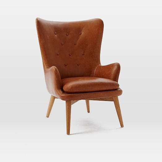 Niels Leather Wing Chair - Image 0