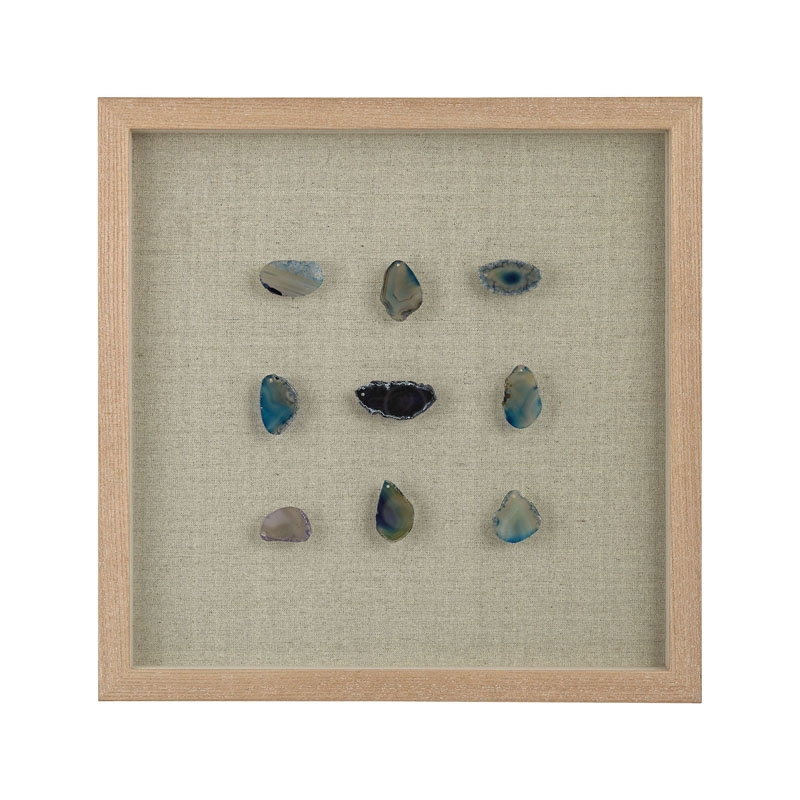 Blue Agate Shadow Box- Height: 17 x Width: 17- Framed - Image 0