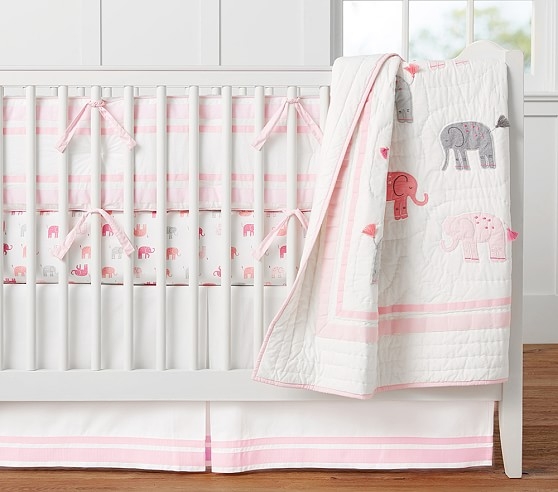 Harper Elephant Nursery Bedding - Quilt; Pink - Image 0