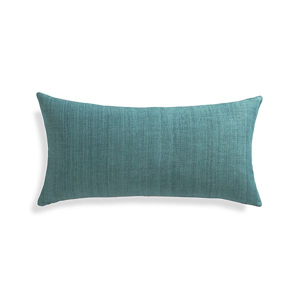 Michaela Azure Blue 24"x12" Pillow with Feather-Down Insert - Image 0