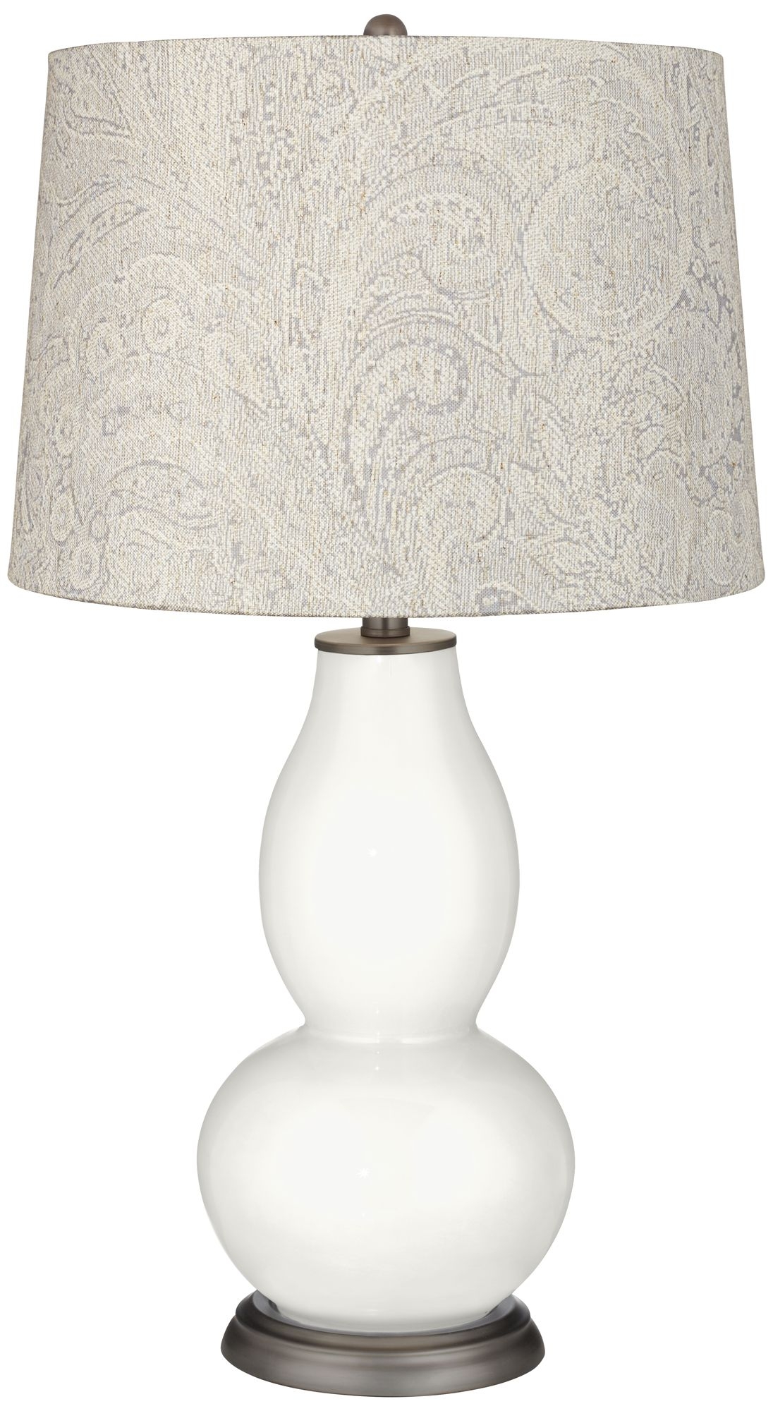 Winter White Digital Lace Shade Double Gourd Table Lamp - Image 0