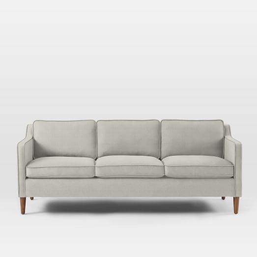 Hamilton Upholstered Sofa - 81", Basketweave, Putty Gray - Image 0
