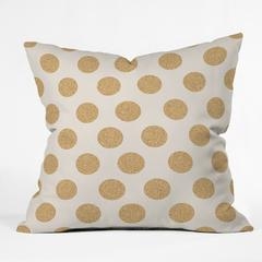 GOLD DOTS Throw Pillow - 16" x 16" - Polyester fill insert - Image 0