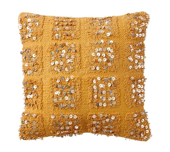 Honey Gold Moroccan Wedding Blanket Pillow Cover - 18" square - Insert Sold Separately - Image 0