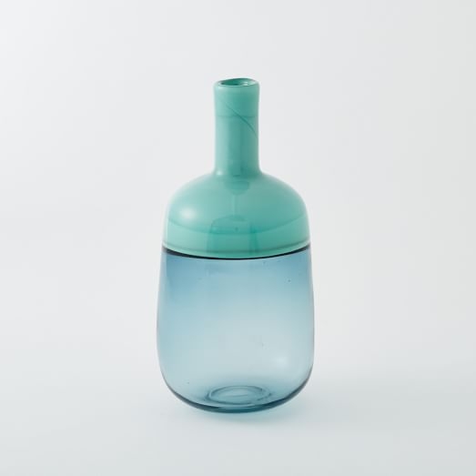 Vitreluxe Glass Vase - Bottle, Blue - Image 0