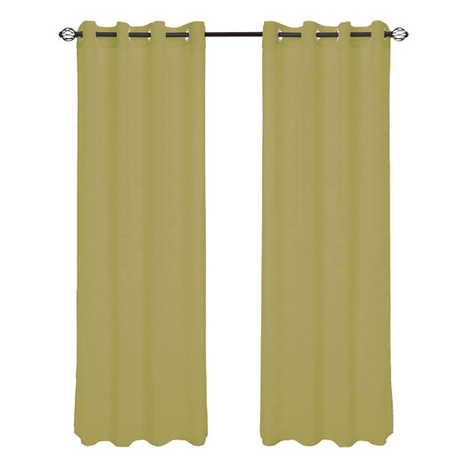 Mia Jacquard Grommet Single Curtain Panel - Light Green - 84" - Image 0