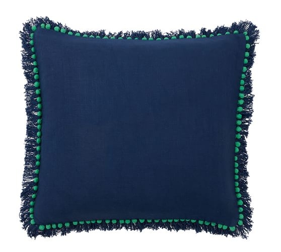 Bauble Fringe Pillow Cover - Blue/Green - 18" x 18" - Insert Sold Separately - Image 0