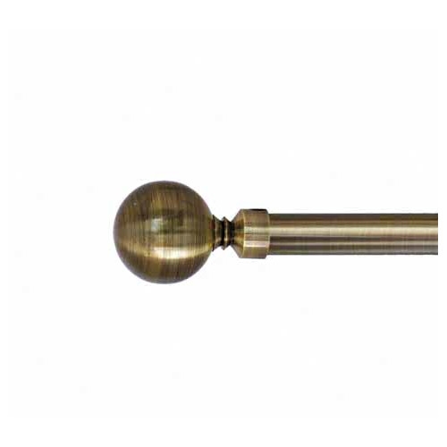 Lexington Ball Single Curtain Rod and Hardware Set - Antique brass - Image 0
