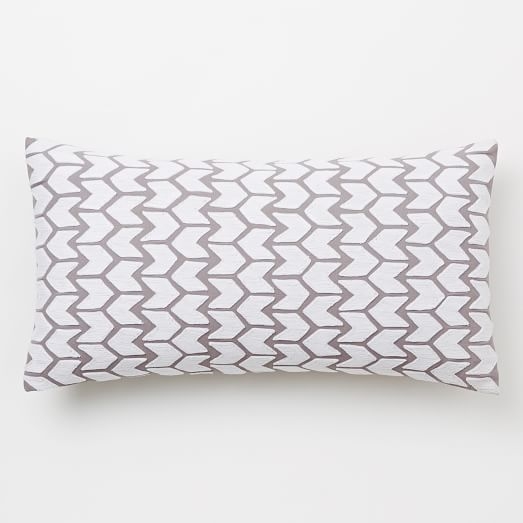 Coyuchi Embroidered Arrow Pillow Cover - 14x26 - Insert Sold Separately - Image 0