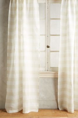 Averill Striped Curtain - Ivory - 63"L - Image 0