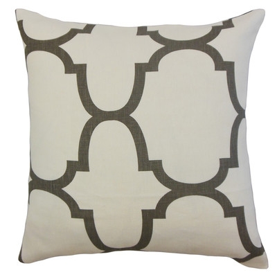 Cascade Geometric Linen Throw Pillow Cover- Clove- 18" H x 18" W x 5" D- Insert Sold Separately - Image 0