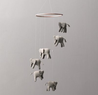 Wool felt elephant mobile - Image 0