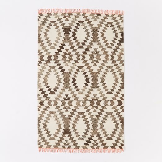 Palmette Chenille Wool Kilim Rug - Image 0