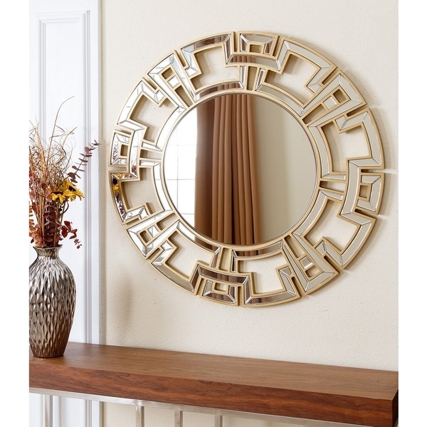 ABBYSON LIVING Pierre Gold Round Wall Mirror - Image 0