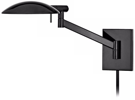 Sonneman Perch Black Brass Plug-In Pharmacy Wall Lamp - Image 0
