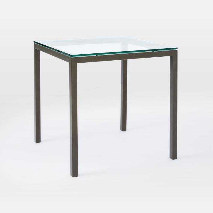 Box Frame Square Dining Table â€“ Glass - Image 0