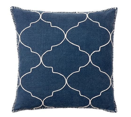 Tile Embroidered Pillow Cover-22"-no insert - Image 0