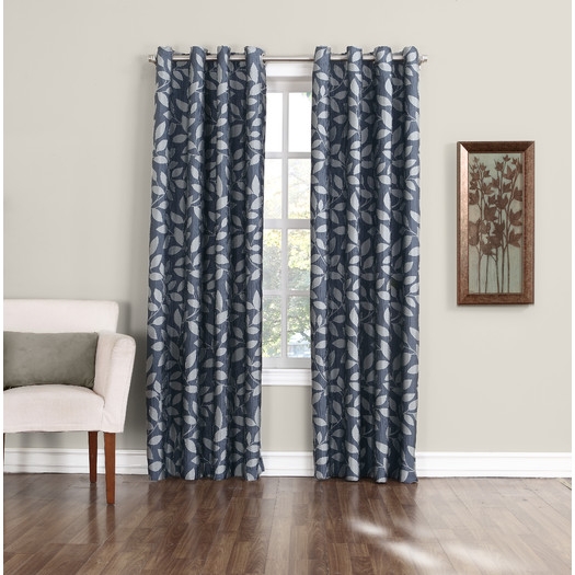 Cordell Single Curtain Panel - 63" - Indigo - Image 0