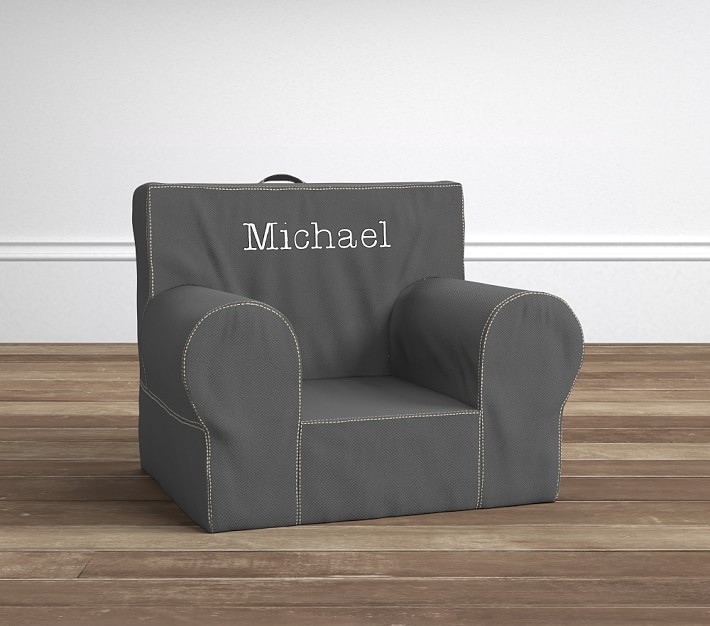 Gray With Khaki Stitch Anywhere Chair - Image 0