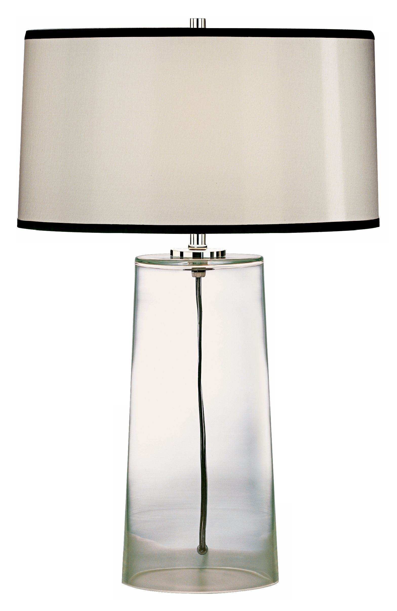 Robert Abbey Clear Glass Base with Black Trim Shade Lamp - Image 0