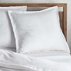 Set of 2 Lino II White Linen Standard Pillow Cases - Image 1