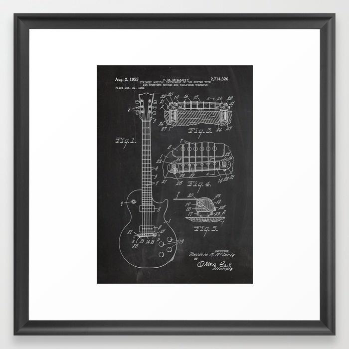Guitar Patent - 12" x 12" - Framed - Image 0