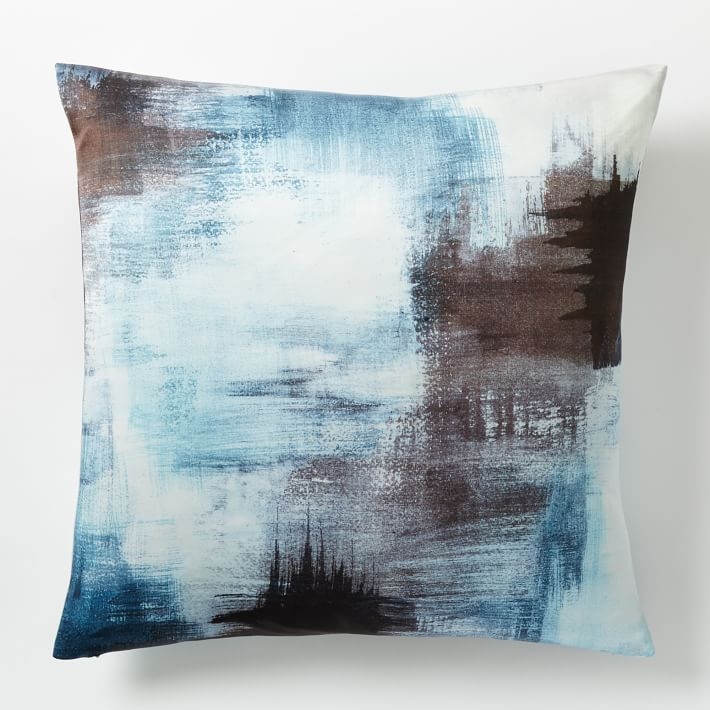 Painterly Texture Pillow Cover - Blue Teal- 20"sq - Insert sold separately - Image 0