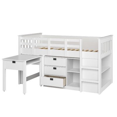 Madison Single Twin Loft Bed with Desk & Storage - Image 0