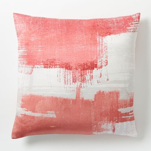 Painterly Texture Pillow Cover-20"Sq. Poppy-Insert sold separately - Image 0