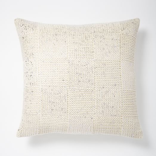 Gilded Square Textured Pillow Cover - Ivory/Silver - 18" - no insert - Image 0