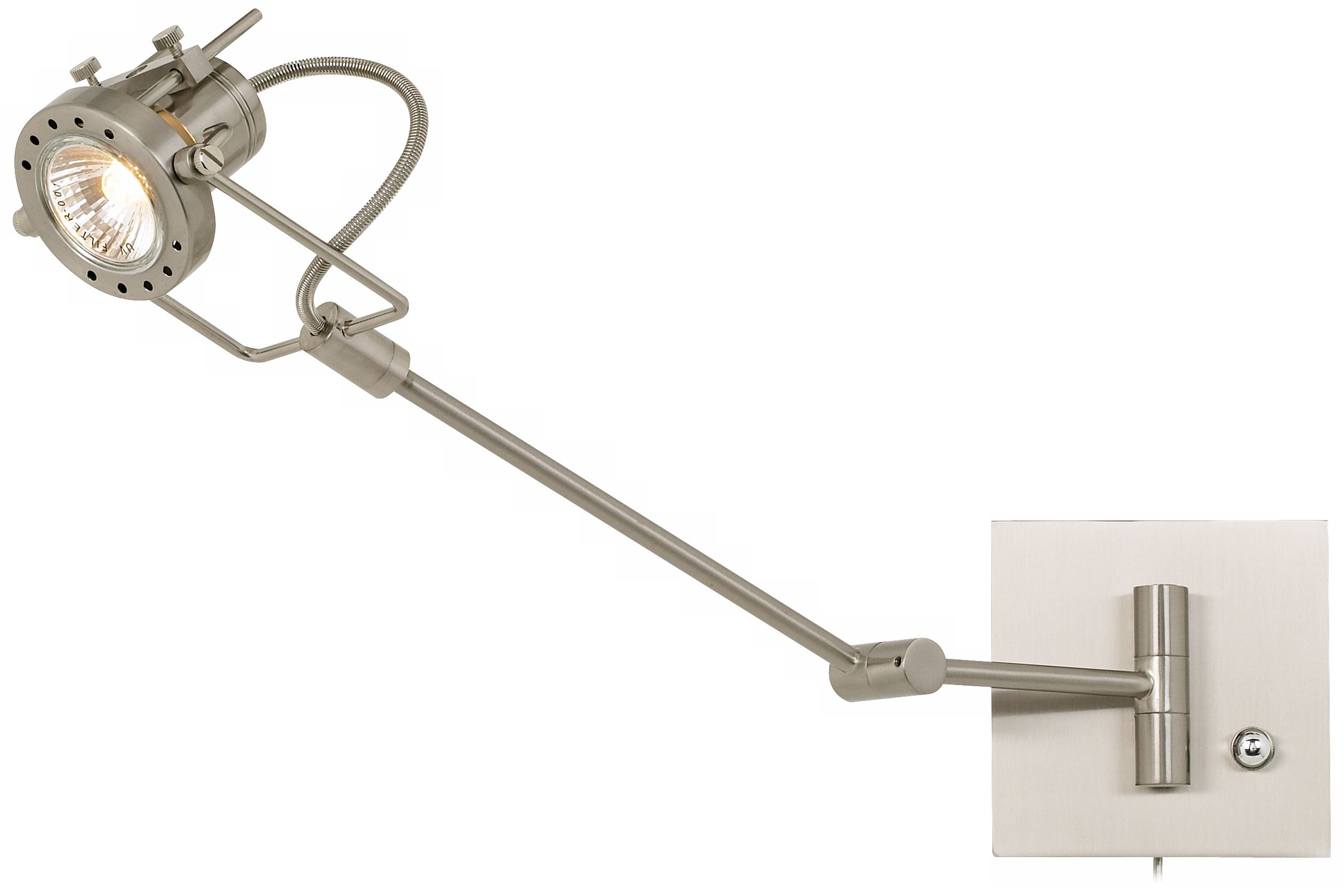 Single Spotlight Plug-In Steel Swing Arm Wall Lamp - Image 0